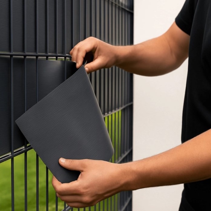 Taśma ogrodzeniowa SHARK 19 cm x 35 m + 20 klipsów antracytowa